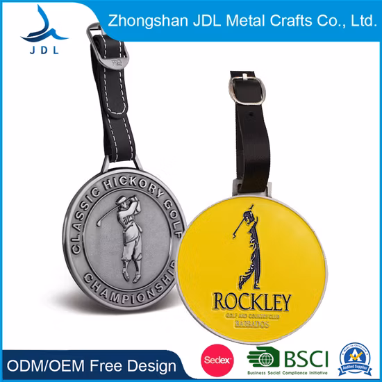 Metal dos desenhos animados animal elefante viagem balão de ar quente design atacado viagem madeira bagagem acessórios golfe saco de couro tag