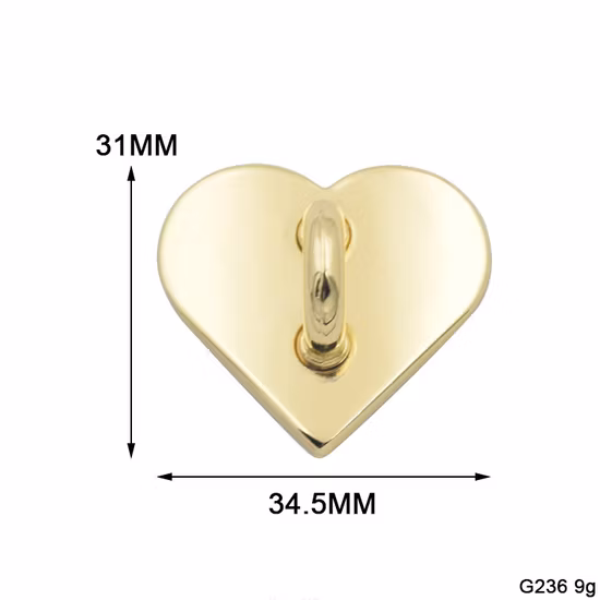 Pontes em arco em forma de coração de liga de metal da moda para acessórios de hardware de bagagem de bolsa